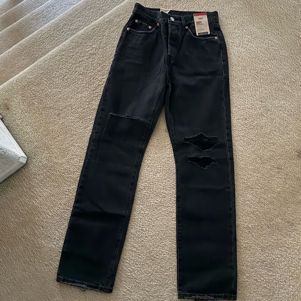 NWT Levi's Dark Gray 501 Original Jeans